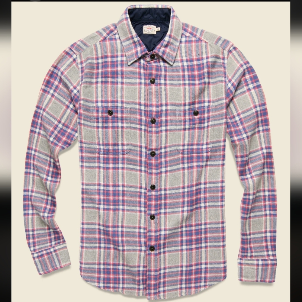 Brushed Alpine Flannel Vintage Mountain Plaid Organic Cotton Button Front Shirt